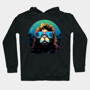 Retro Wave Peruvian Guinea Pig Sunglas Shirt Hoodie